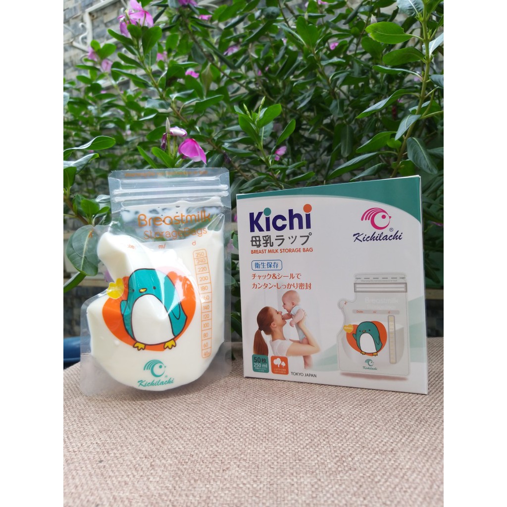 [Tặng 01 bút/ đơn hàng] Hộp túi trữ sữa mẹ Kichilachi 100ml-150ml- 250ml