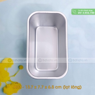 Khuôn nhôm hình chữ nhật A03 (13.7 x 7.7 x 6.5 cm) làm bánh mì hoa cúc