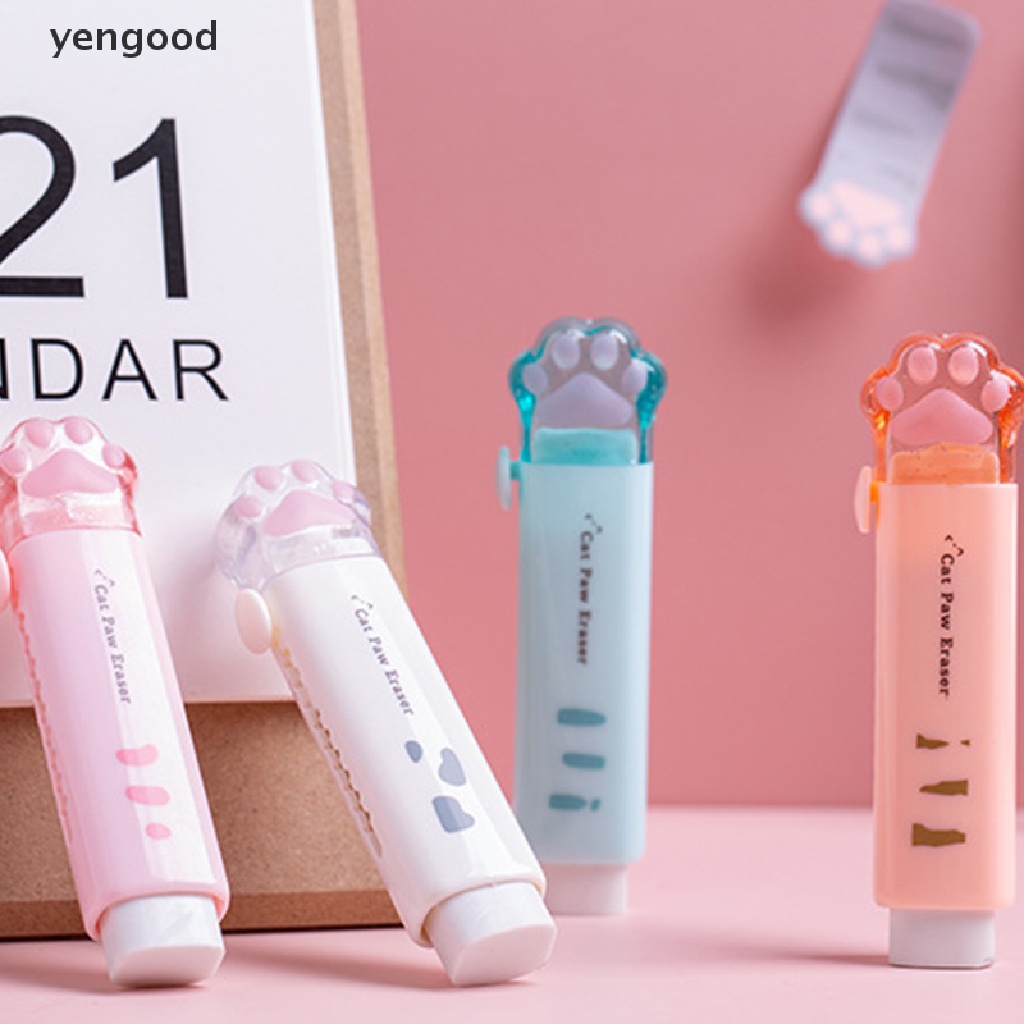 (ydWR) Gôm Tẩy Hình Dấu Chân Mèo Bằng Cao Su Dễ Thương