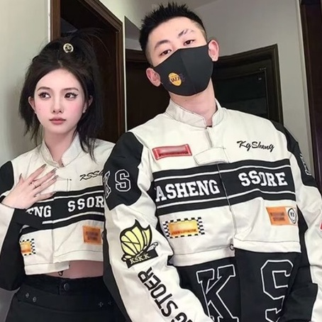 Áo Khoác Nam Bomber Xanh Áo Khoác Bóng Chày Bằng PU Thêu Chữ Phong Cách Hàn Quốc Cho Nam Áo Khoác Phong Cách Hàn Quốc Nữ Áo Khoác Xe ôm Công Nghệ Áo Khoác Có Thể Tháo RờI Áo Bóng Chày Nam