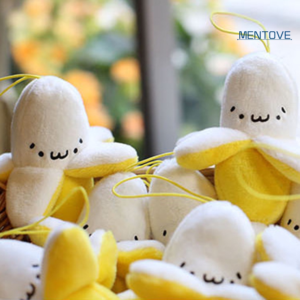 &lt; Mentove Đồ Chơi &gt; Mặt Dây Chuyền Thiết Kế Hình Quả Chuối Nhồi Bông Đa Năng Sáng Tạo Cho Xe Hơi