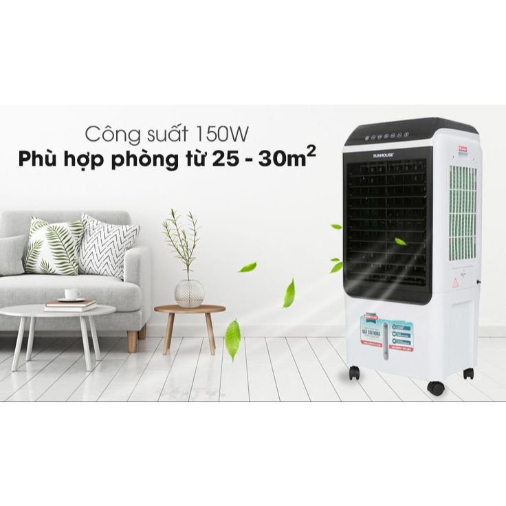 Quạt điều hòa hơi nước Sunhouse SHD7727- Trưng bày Mới 99% Công suất 150W, Bình nước 40 lít- Bảo hành 12 tháng