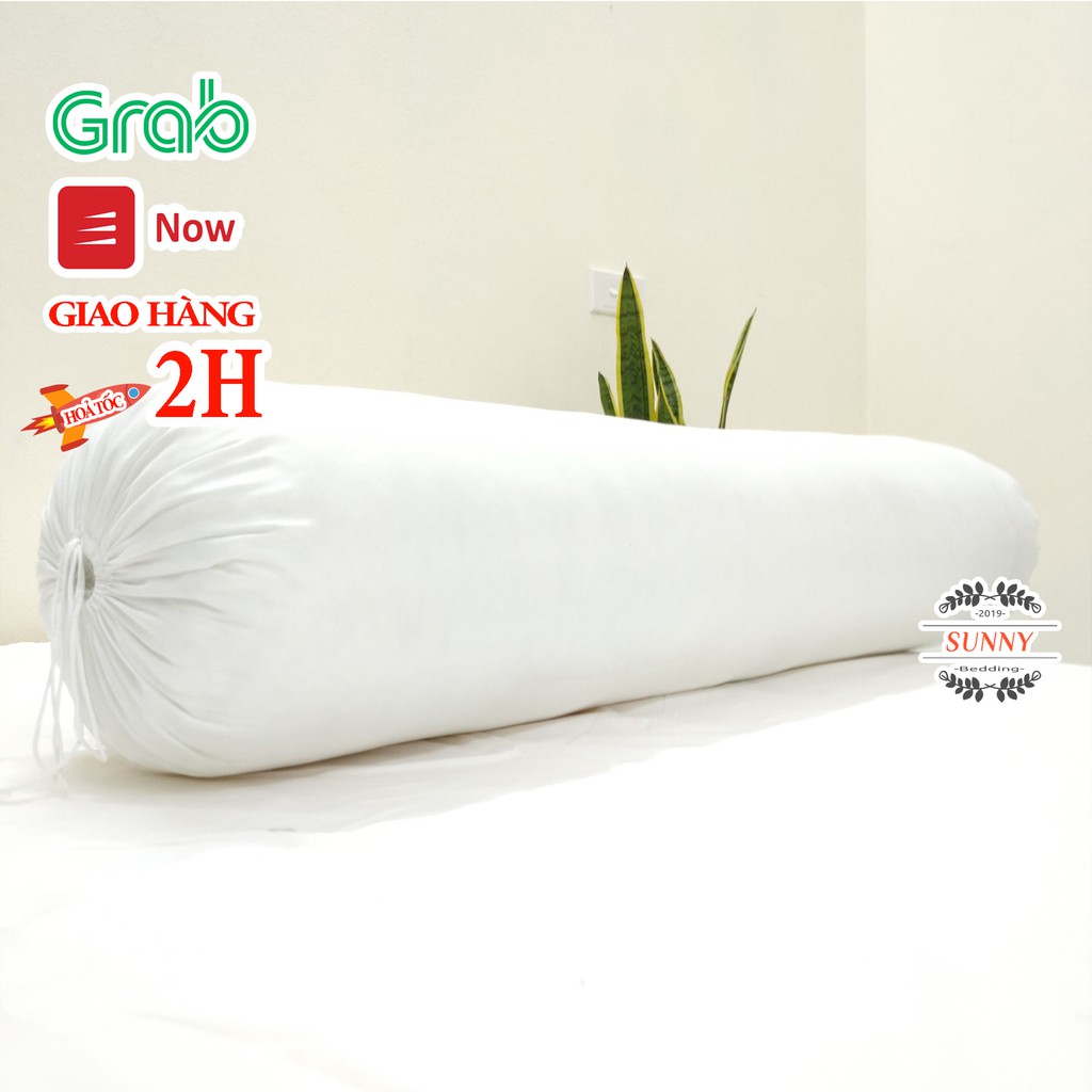 Ruột Gối Ôm Bông Trắng Cao Cấp Kết Hợp Với Lớp Vải Cotton Mềm Mịn, Thoáng Mát, Thấm Hút Tốt, Siêu Nhẹ, Kích Thước 35x100