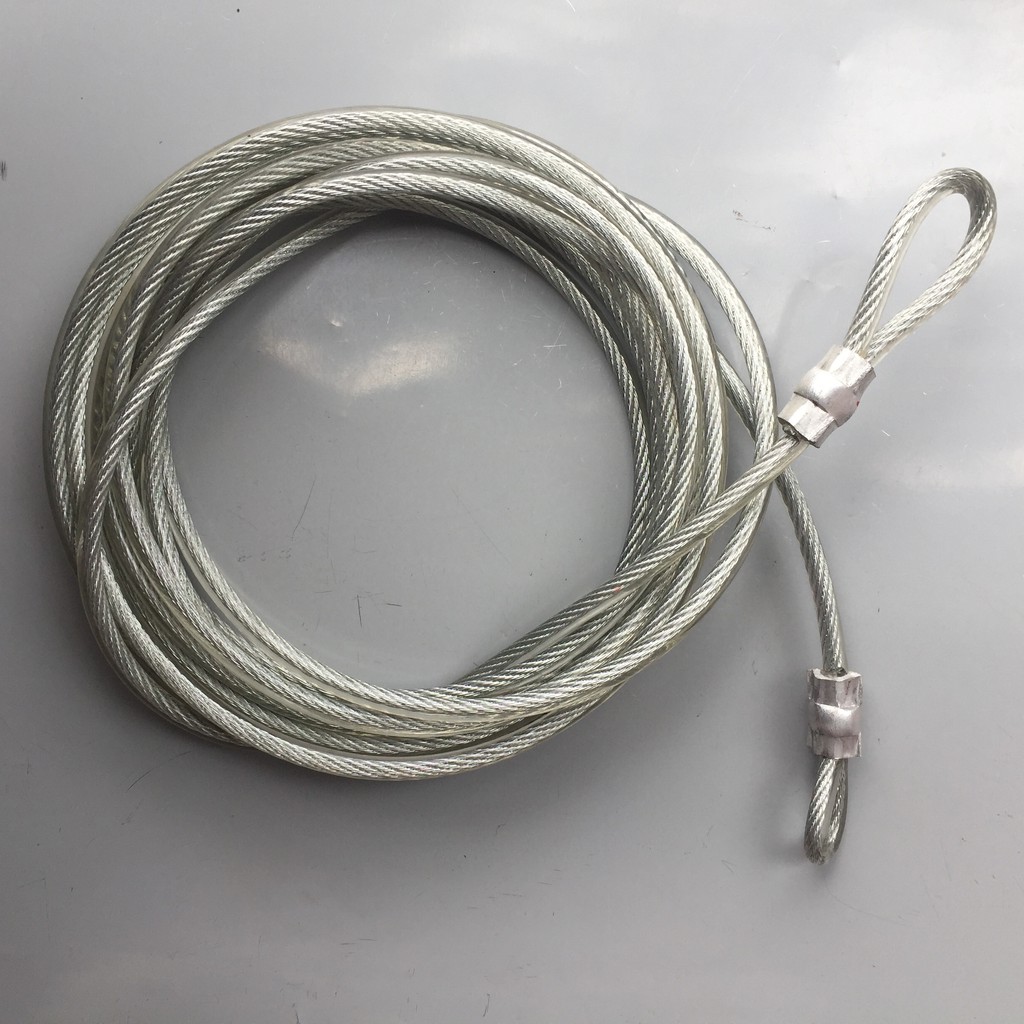 Dây cáp khóa xe bọc nhựa phi 8 dài 20m