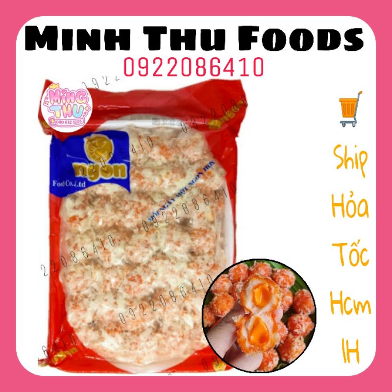 Cá viên nhân sốt mayonnaise cam 500g 40 viên Ô Ngon