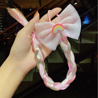 Dây cột tóc Pony phối ren, tóc giả cho bé gái