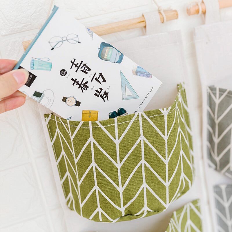 Túi vải đựng đồ 3 ngăn tiện dụng, Túi treo tường treo đồ, trang trí bếp, nhà cửa chất không thấm nước 2355 SHIPNHANH88