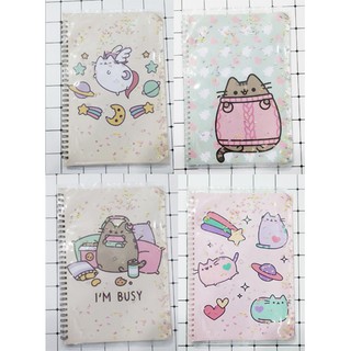 Sổ lò xo kim tuyến mèo pusheen SLK8 60 trang 17x25cm
