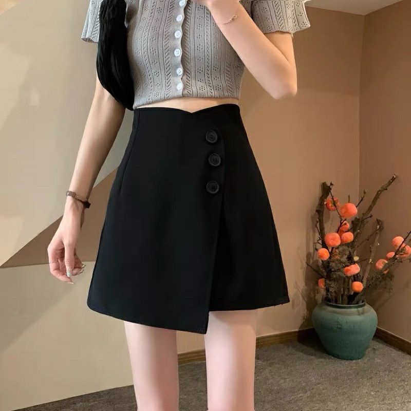 quần váy vạt lệch 3 cúc ma 93