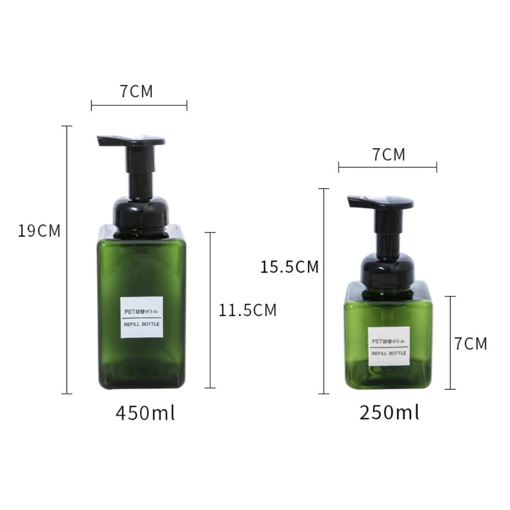 450ml/250ml/100ml - CHAI TẠO BỌT XÀ PHÒNG DUNG TÍCH LỚN TIỆN DỤNG