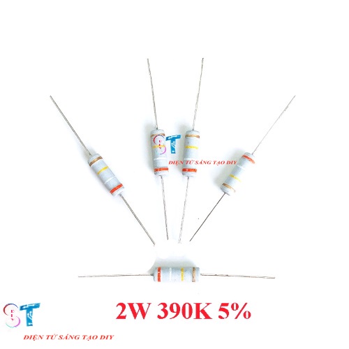 ĐIỆN TRỞ CHÂN CẮM 390K OHM 2W 5% 7000
