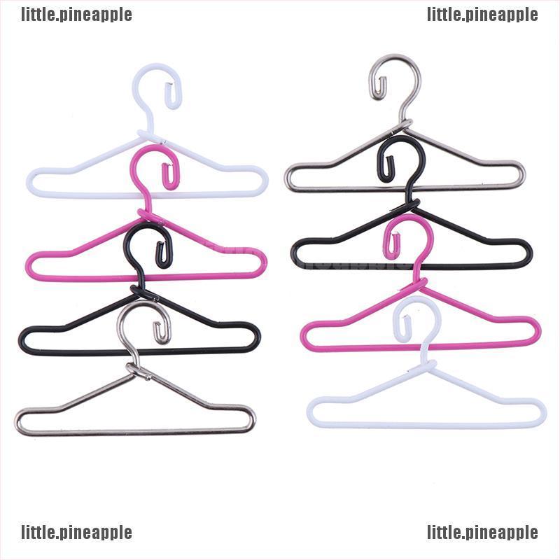 [Pine] 10Pcs 1/8 1/12 Dollhouse Miniature Hangers Clothes Doll Wardrobe Accessory