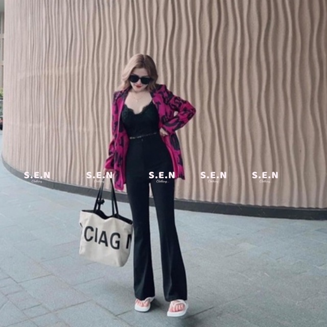 Quần ống loe ống vẩy vải tuyết mưa dày dặn dài 97-98 cm