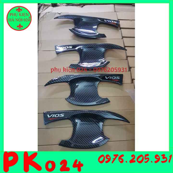 [Vios 2019 2020] Bộ Ốp Tay Nắm Hõm Cửa Vios 2019 2020 Vân Cacbon