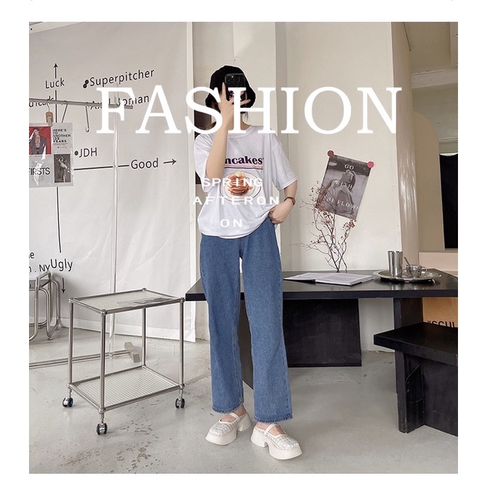 Giày búp bê mõm tròn đạp gót quai ngang đế cao 5cm