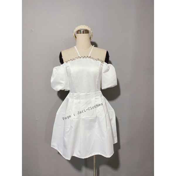 Đầm Tapta Cổ Đính Đá Tiểu Thư JARI-CLOTHES Xoè Hai Lớp Đẹp