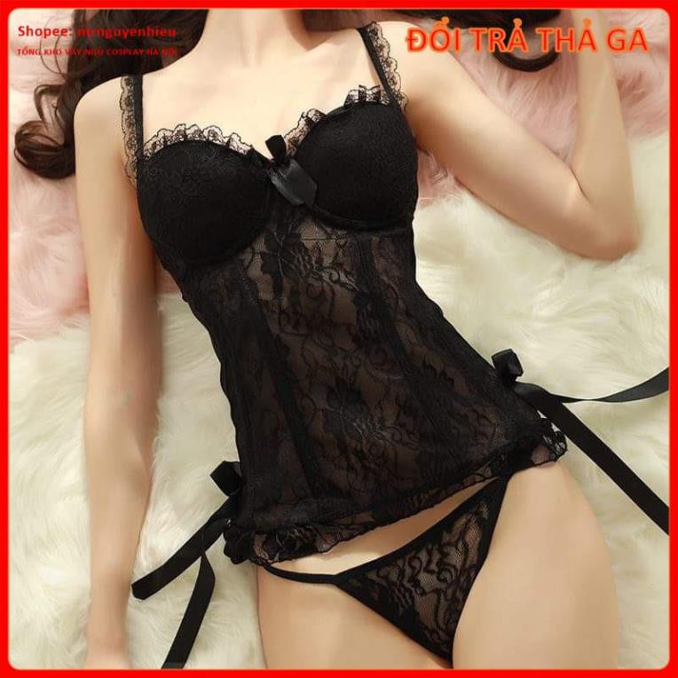 Bộ ngủ body ren bó sát Độn ngực gợi cảm [gc003],  váy ngủ 2 dây ren lưới sexy - mrnguyenhieu - Hà Nội