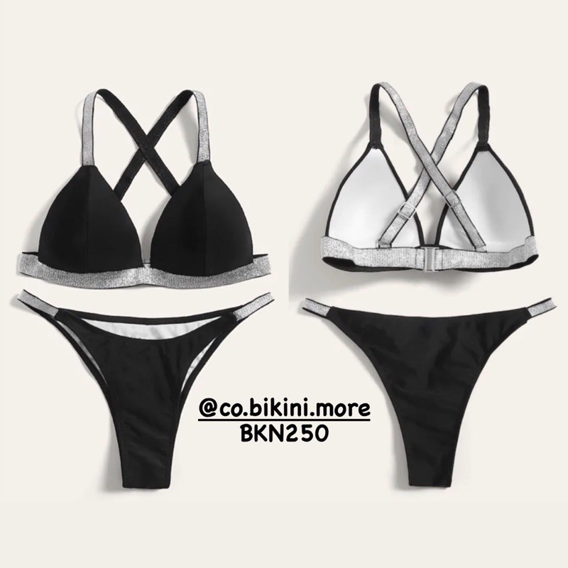 [BKN250] &lt;ÂU&gt; SET BIKINI TRẮNG CUPSO VIỀN NHŨ