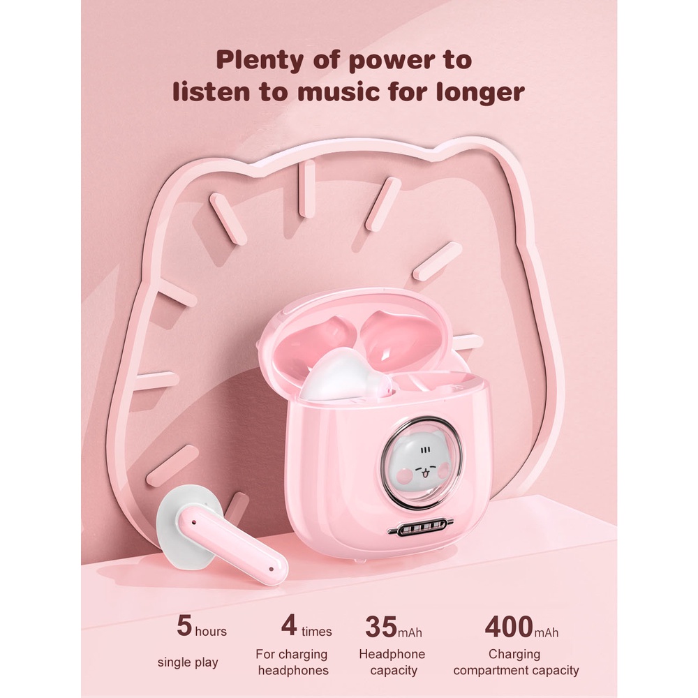 Nova Tai Nghe Bluetooth Tws Không Dây Nhét Tai Dễ Thương Làm Quà Tặng Túi Xách Cho Nữ