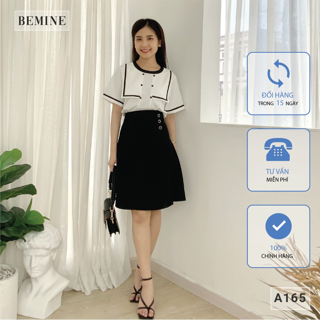 Áo sơ mi công sở nữ cố tròn thủy thủ vuông BEMINE A165TRANG
