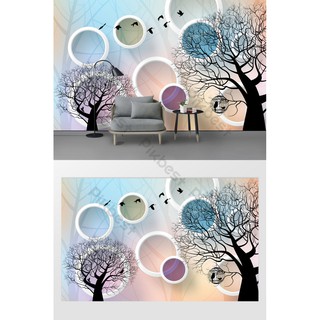 Tranh dán tường Tranh 3d dán tường phòng khách phòng ngủ hiện đại Thân Cây Khô MS1182311(kích thước lớn)
