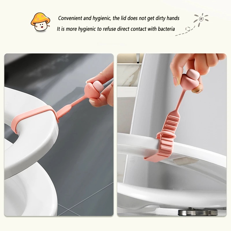 1 Vỏ Bọc Nắp Bồn Cầu Toilet Bằng Silicone Chống Trượt Hình Nấm