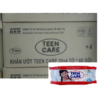 THÙNG KHĂN ƯỚT TEENCARE 20 TỜ + 4 TỜ - HƯƠNG CK