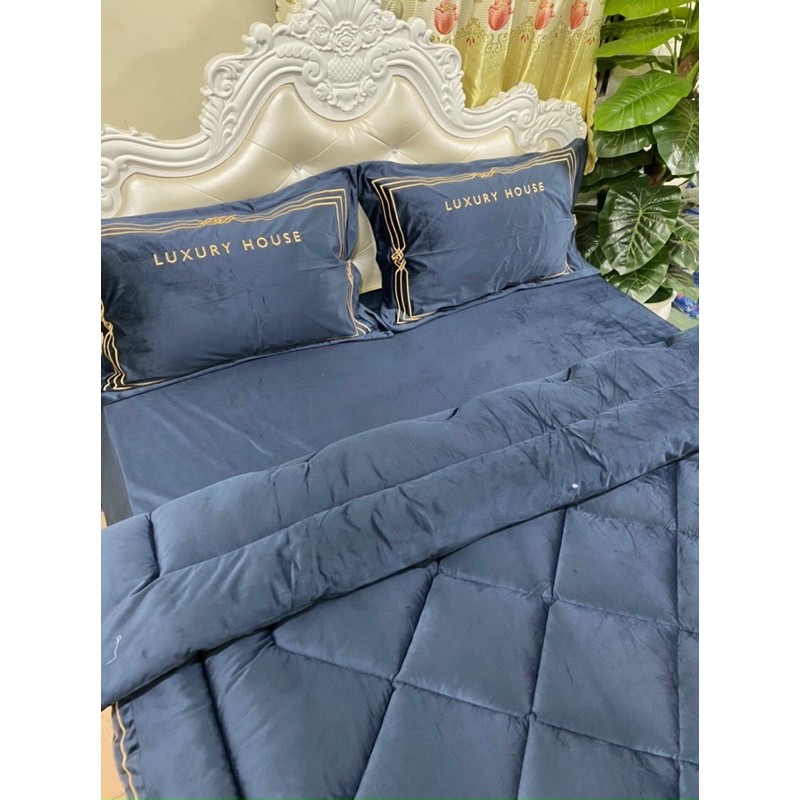 [Video tự quay] Bộ chăn ga gối nỉ nhung set 4 món ❤️ FREESHIP ❤️ Nỉ nhung Romantic cao cấp MỚI