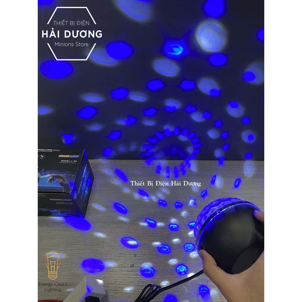 Đèn LED Sân Khấu Pha Lê Mini RGB L-X6 - Dải Led Chuyển Động Đa Màu Sắc - Cảm Ứng Nháy Theo Điệu Nhạc - Có Điều Khiển