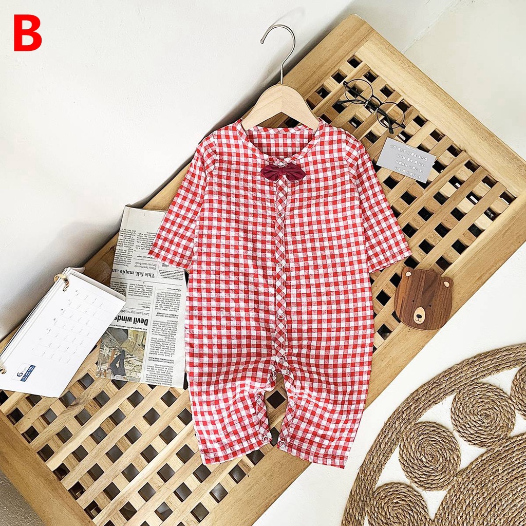 Áo liền quần Sanlutoz họa tiết kẻ sọc thời trang mùa thu cho bé