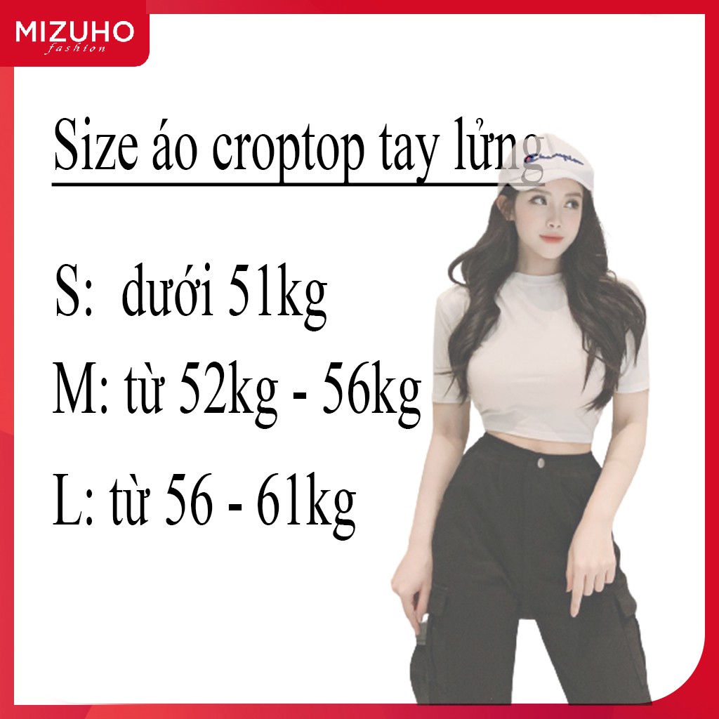 [BÃO SALE 88K] Áo thun croptop Mizuho tay lửng phong cách mới