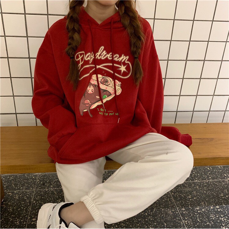 Áo nỉ hoodie dáng rộng Day Dream Pizza chất nỉ ngoại dày ấm mềm mịn phong cách thời trang Hàn Quốc | BigBuy360 - bigbuy360.vn