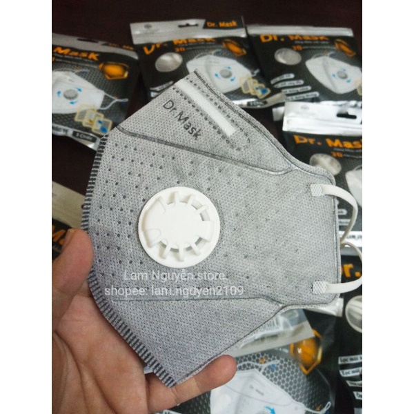 ✅Khẩu trang than hoạt tính CÓ VAN 3D DR.MASK