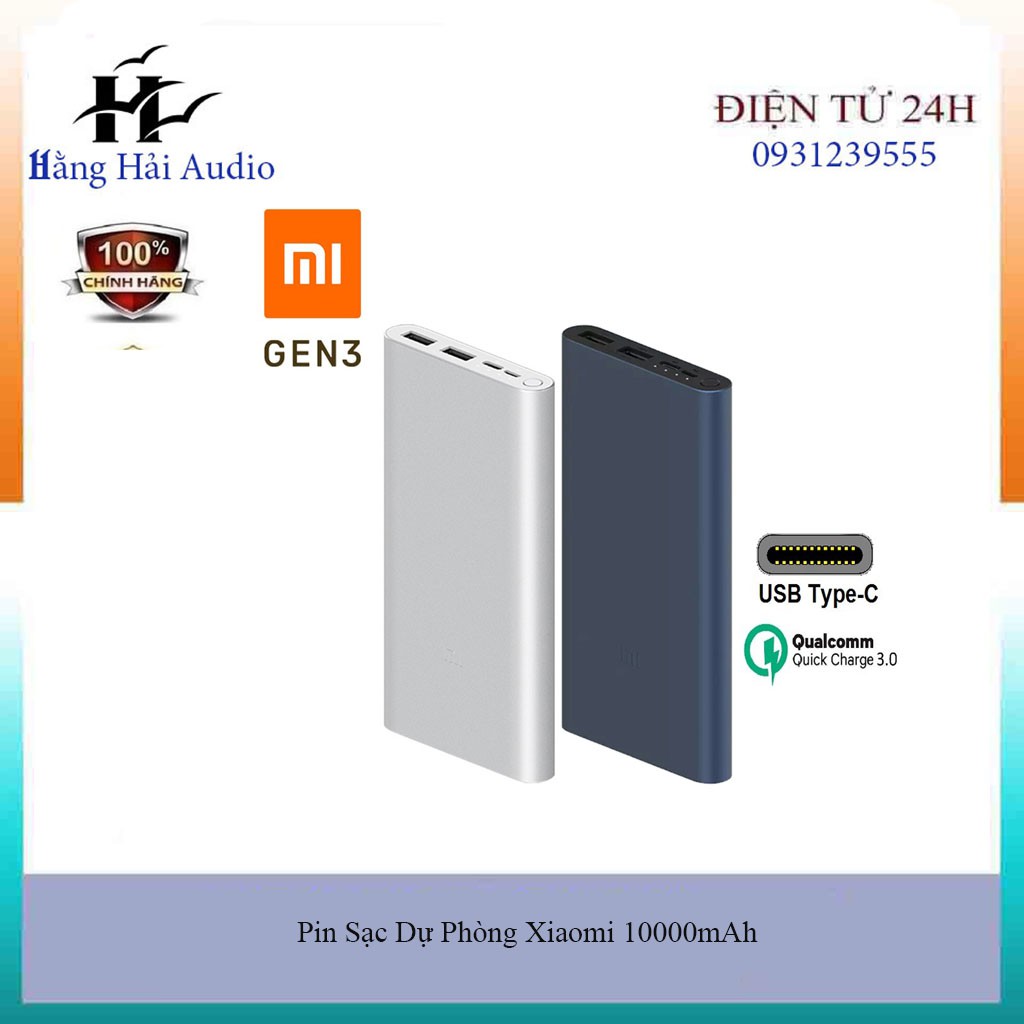 BIN SẠC DỰ PHÒNG XIAOMI Freeship Extra BIN Sạc Dự Phòng Xiaomi Gen 3 10.000mAh SẠC NHANH 18W