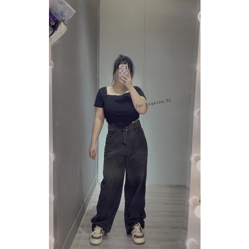 Quần bigsize jeans loang màu