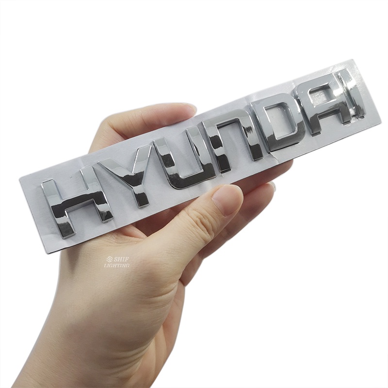 1 Miếng Dán Logo HYUNDAI Bằng Nhựa ABS Màu Chrome Trang Trí Đuôi Xe Hơi