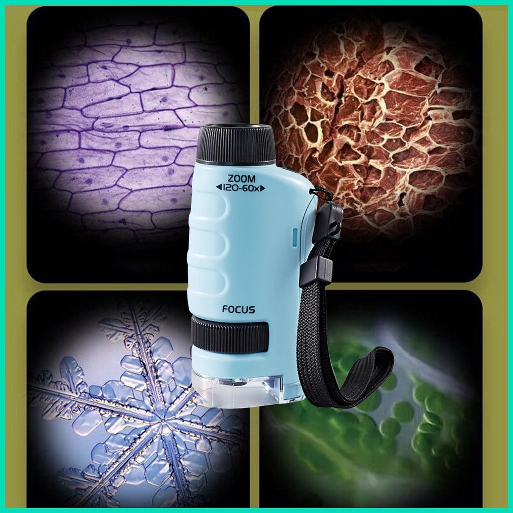 Kính Hiển Vi Cầm Tay Độ Phóng Đại 60x-120x Có Đèn LED