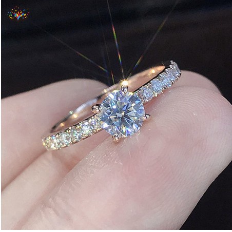 Nhẫn cưới đính đá sapphire trắng tự nhiên đơn giản