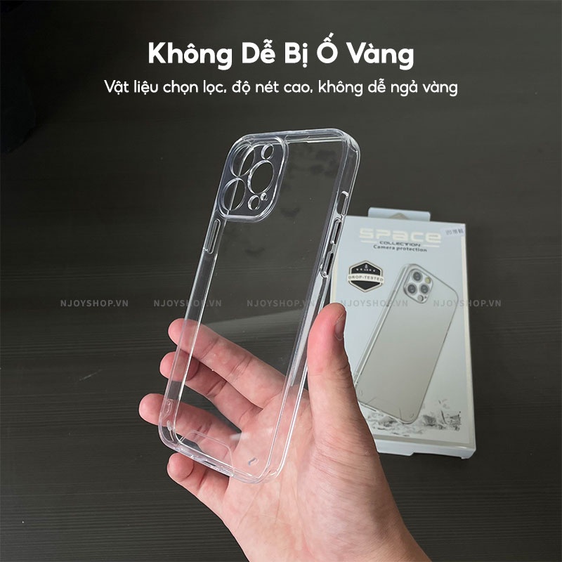 Ốp Trong Suốt Nút Bấm Kim Loại Bảo Vệ Camera Cho Điện Thoại IP11/12/13/14 Pro Max Space Gen 2 Njoyshop