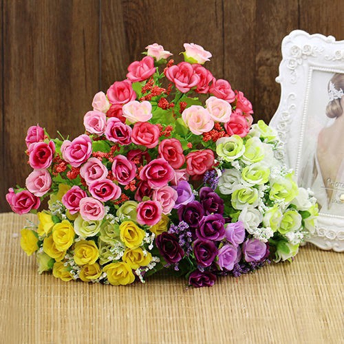 Bó hoa hồng 20 nụ nhân tạo để trang trí