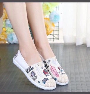 Giầy thổ cẩm đế bằng