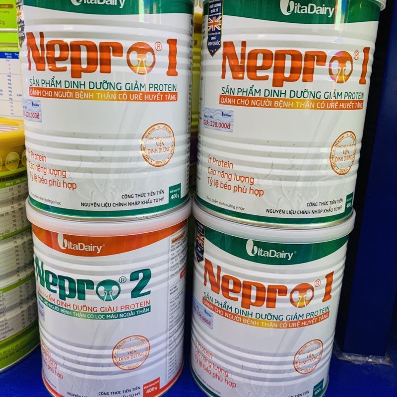 Sữa bột Vitadairy Nepro 400G số 1 và 2 cho người bệnh thận