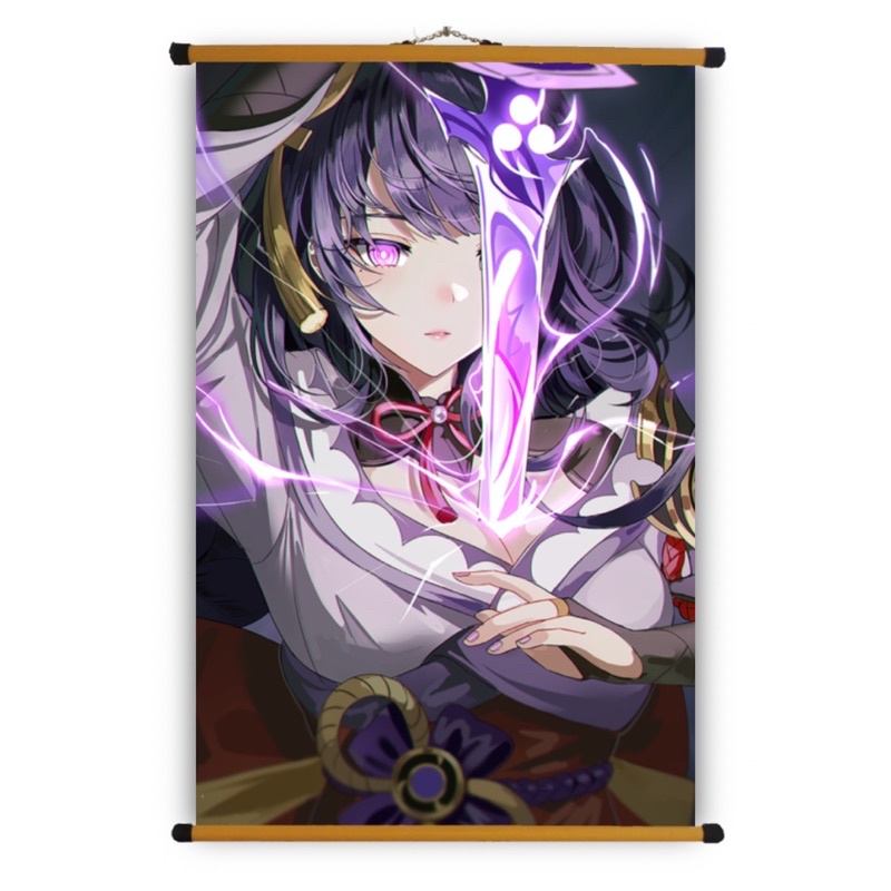 Poster Vải Raiden Shogun  Genshin Impact