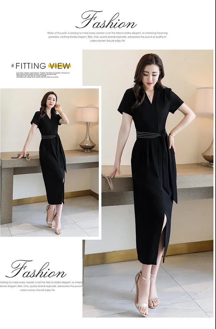 2020 summer new Korean women's skirt, elegant slim high waist temperament V-neck skirt | BigBuy360 - bigbuy360.vn