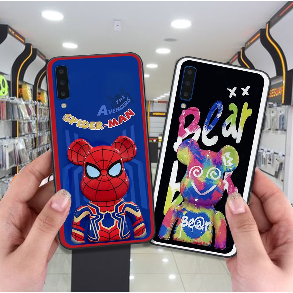 Ốp Samsung A7 2018 / A9 2018 bộ hình gấu bearick spider man cá tính phong cách siêu ngầu giá rẻ