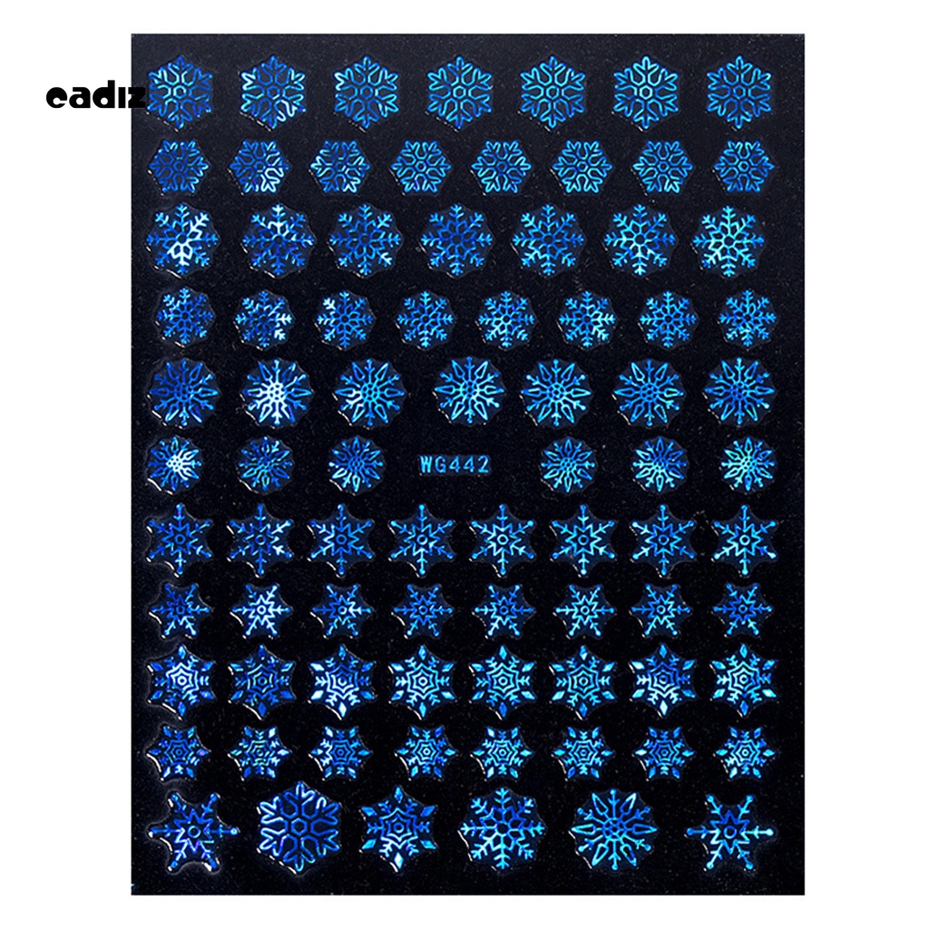 [Hàng mới về] Nhãn dán trang trí móng tay in hình bông tuyết giáng sinh