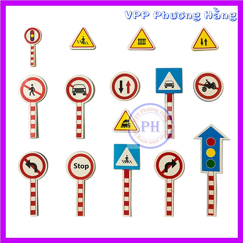 Bộ biển báo giao thông in. Cho trẻ mầm non