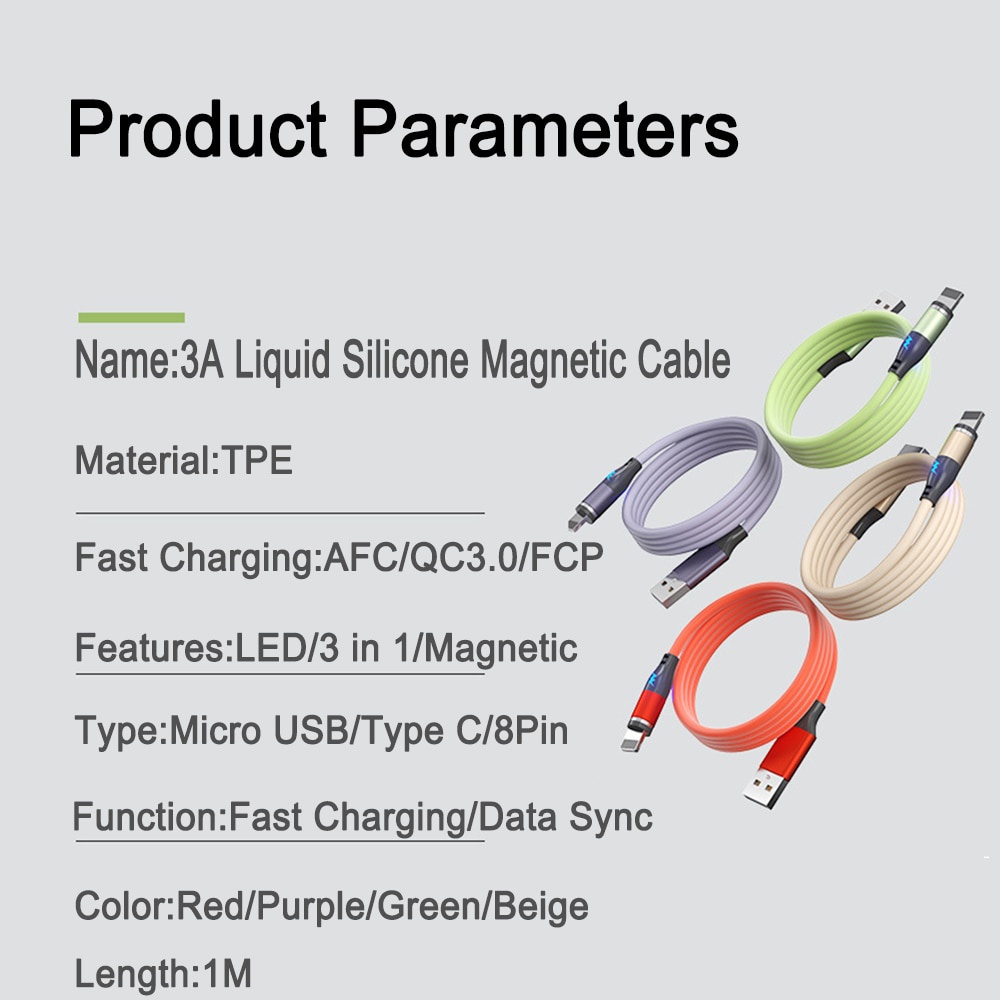 Dây Cáp Sạc usb Nam Châm qc 3.0 Cho Điện Thoại android