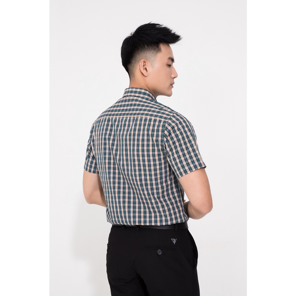 Áo sơ mi nam ngắn tay kẻ caro DARNELL phom slimfit vải cotton cao cấp ít nhăn, thấm hút mồ hôi mềm mịn bền đẹp DN0041