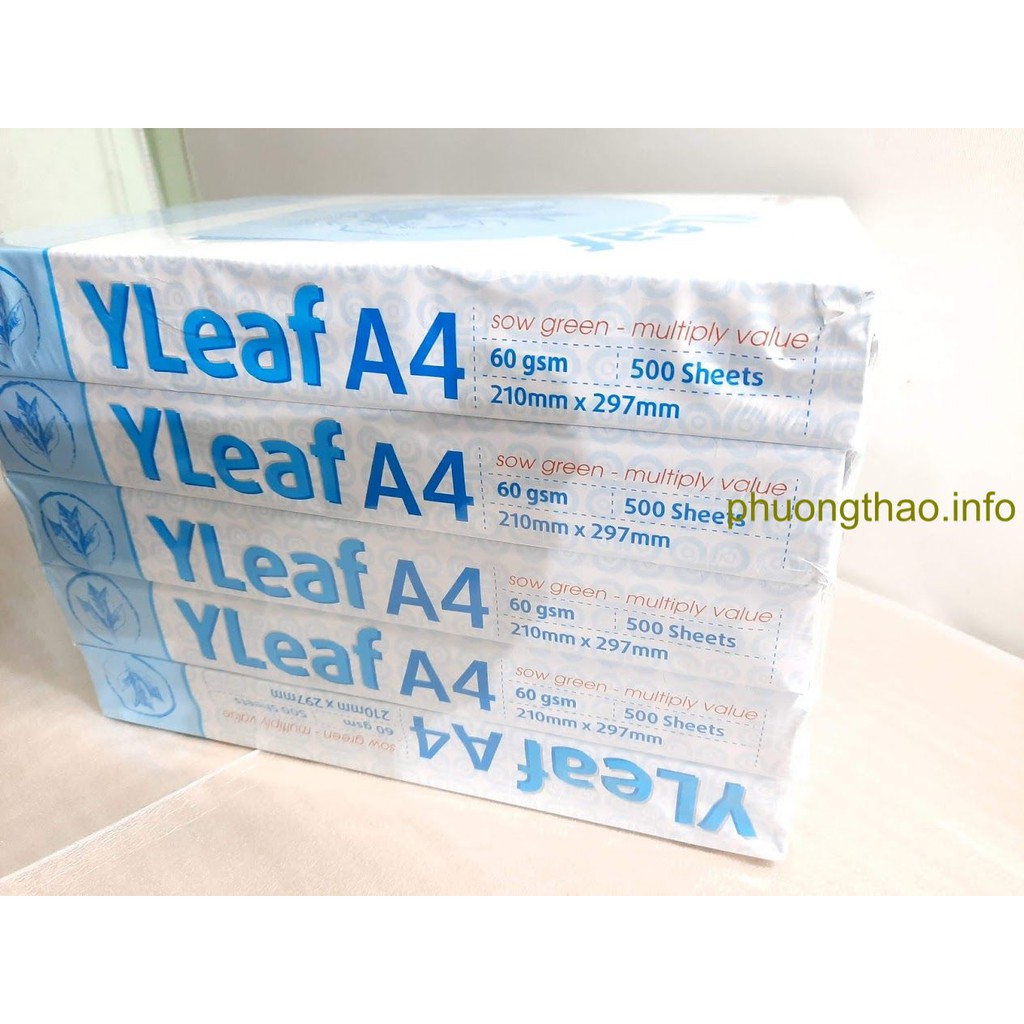 [ Giá tại kho ] Giấy An Hòa - Yleaf A4/ ĐL60 - 500 tờ/ram ( Made in Việt Nam )